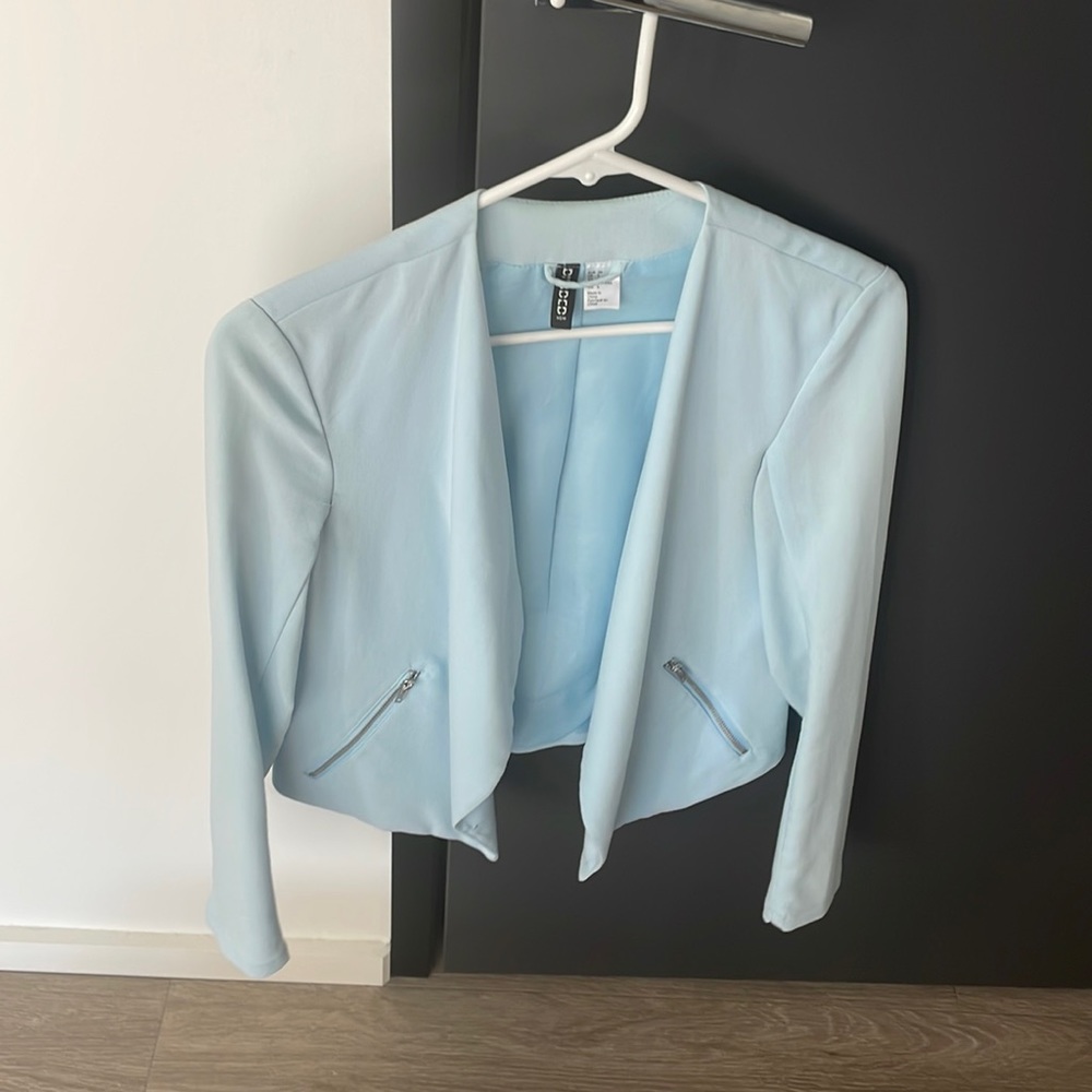 H&M divided baby blue blazer